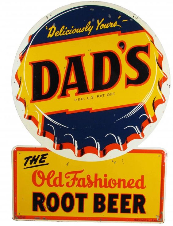 Here is a vintage sign from Dad's Root Beer from the 1950's.