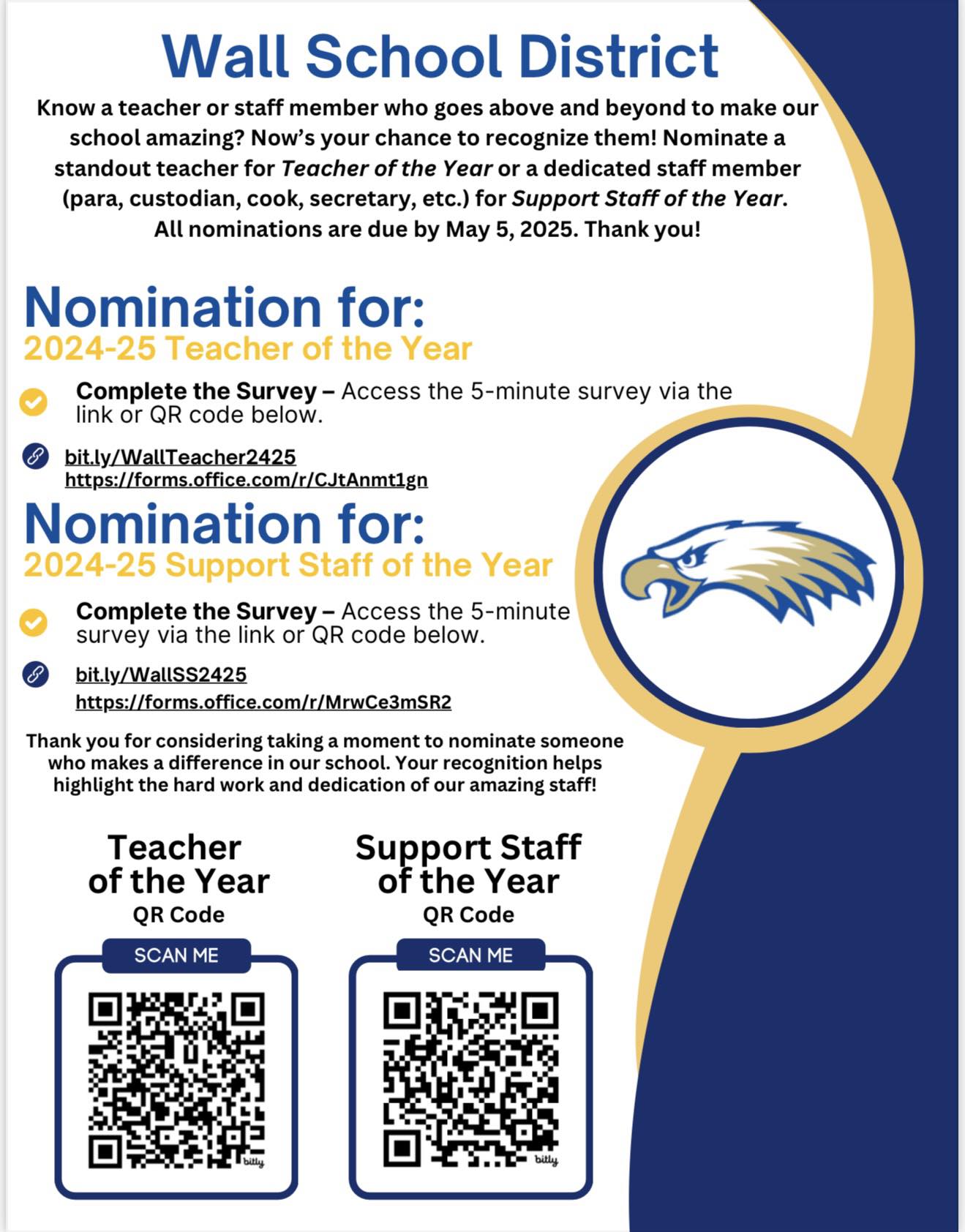 Wall - The School District is asking for nominations for the 2025 ...