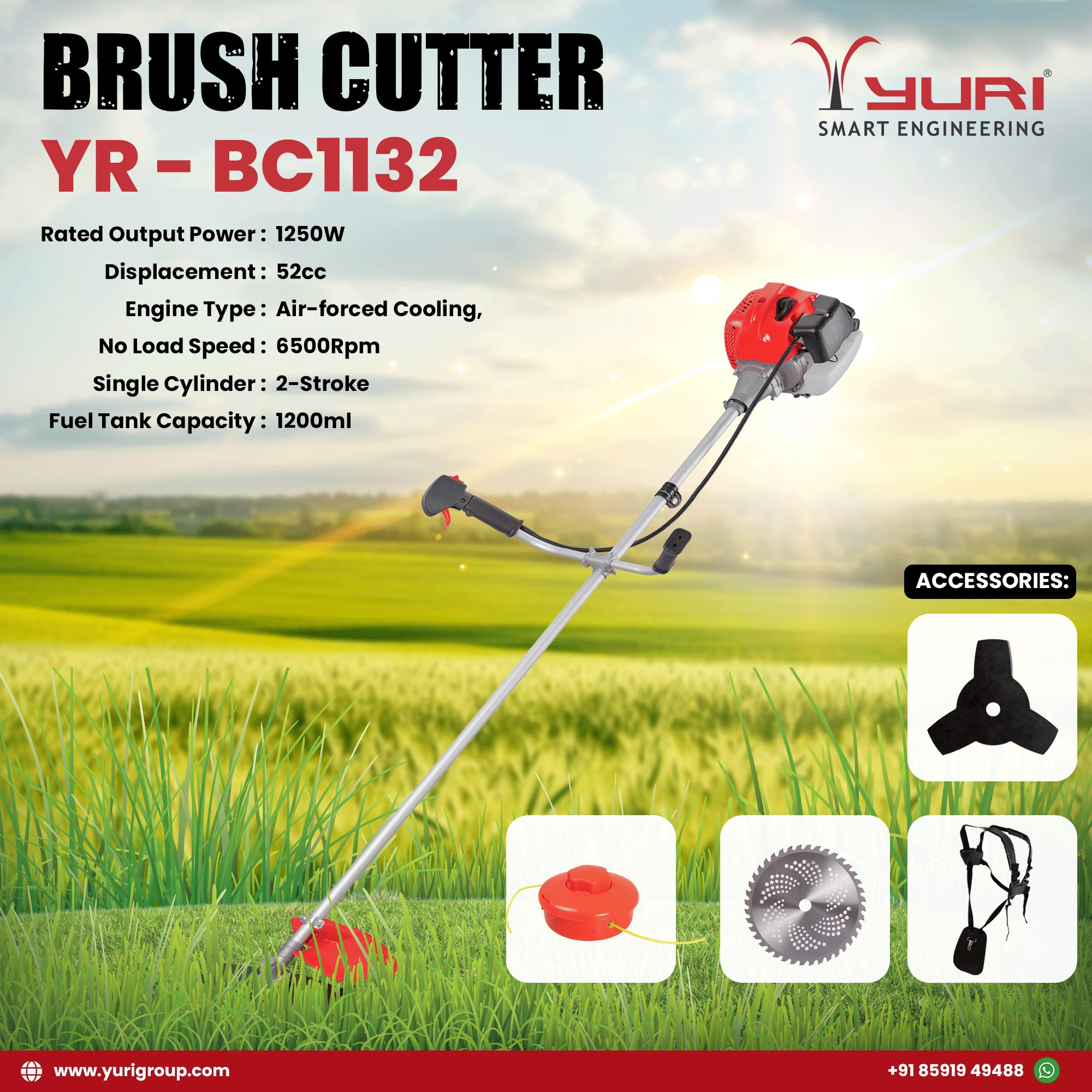 Yuri - Tackle tough terrains with ease. The Yuri Brush Cutter YR