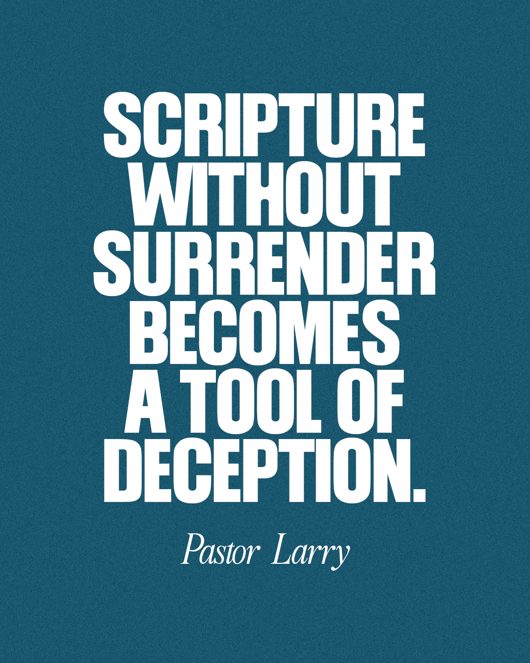Victory - It’s not enough to know Scripture. We must submit to it. When ...
