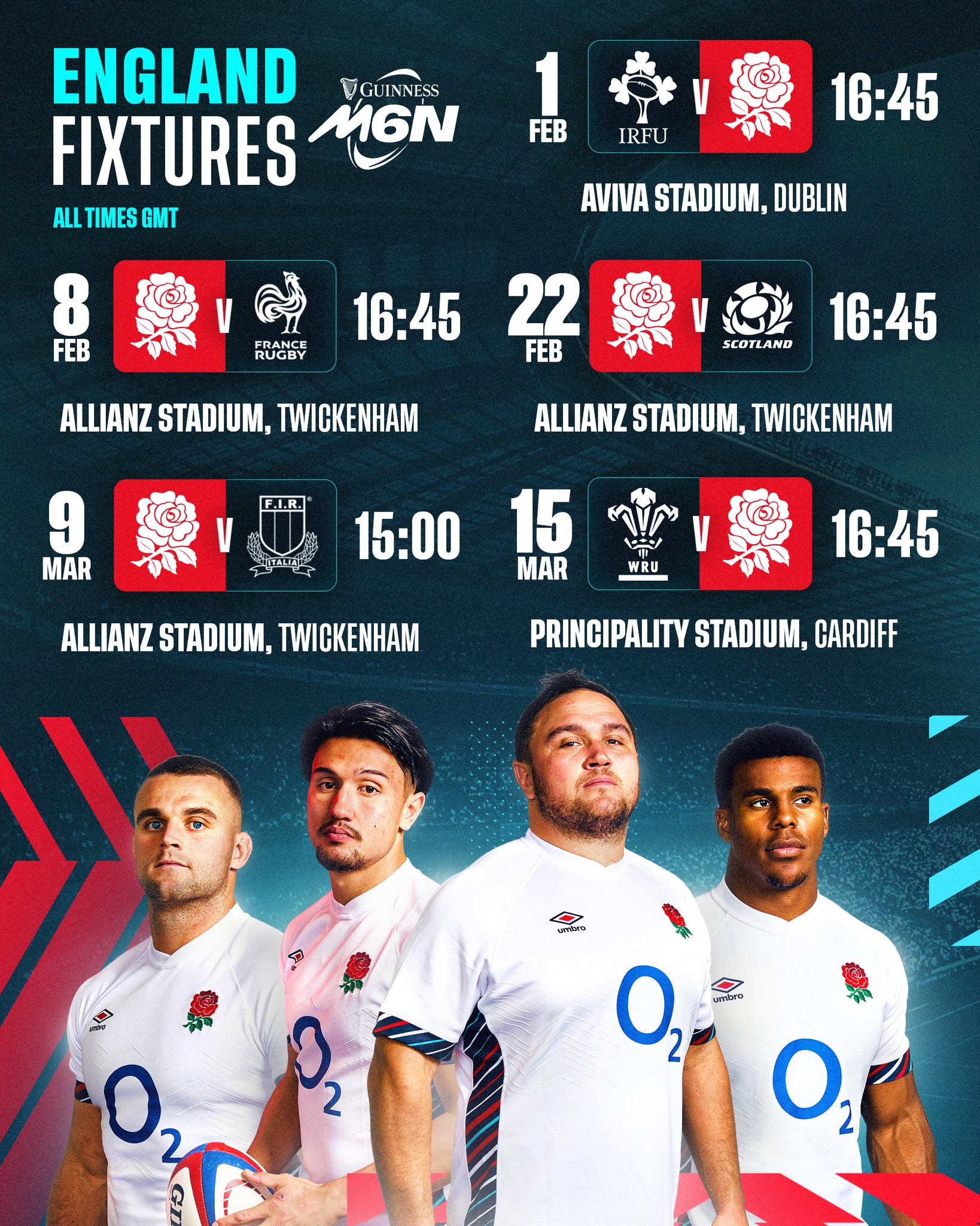 England Rugby - Mark your calendars: Guinness Men's Six... | Facebook