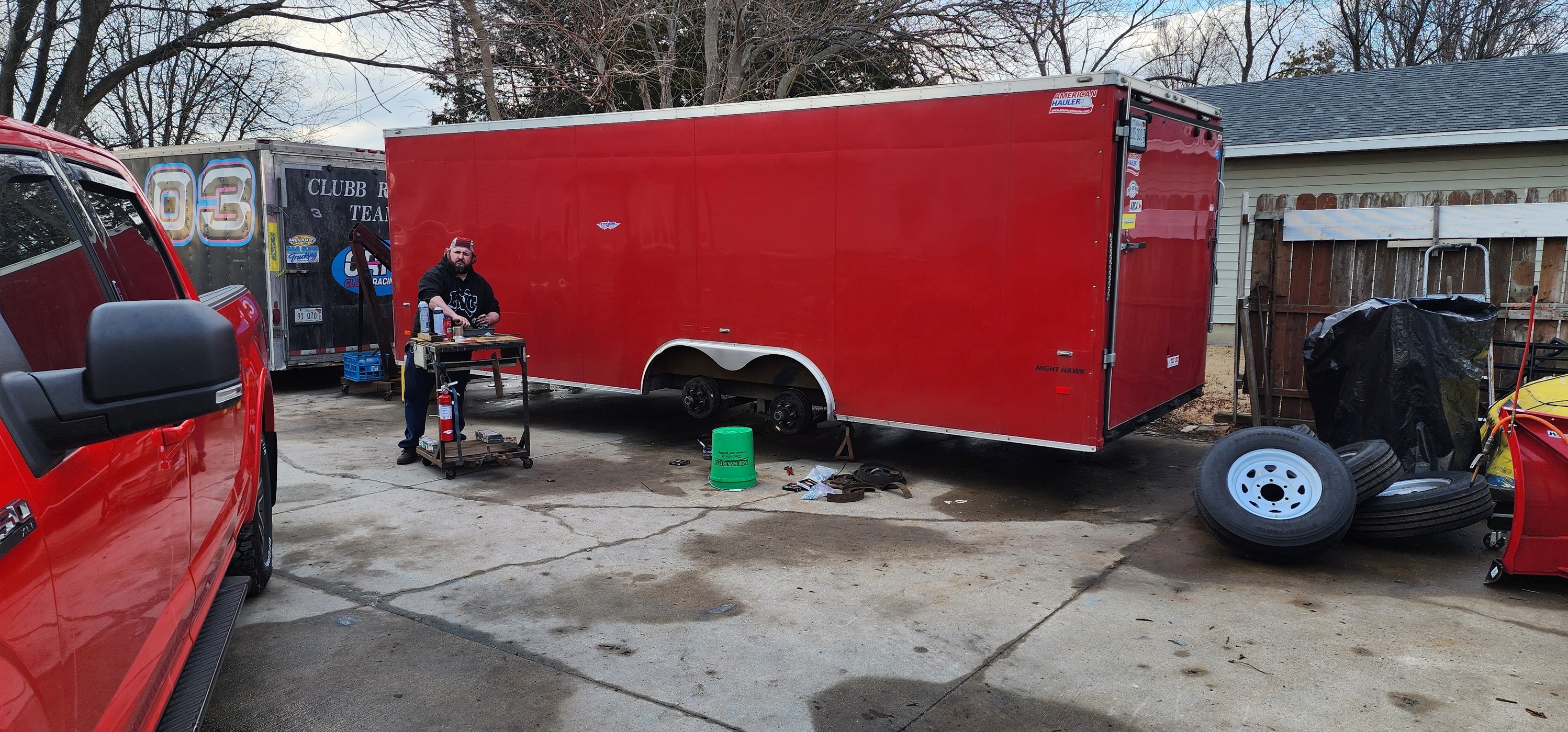 Clubb - Last weeks trailer maintenance. New brakes and 4 new tires ...