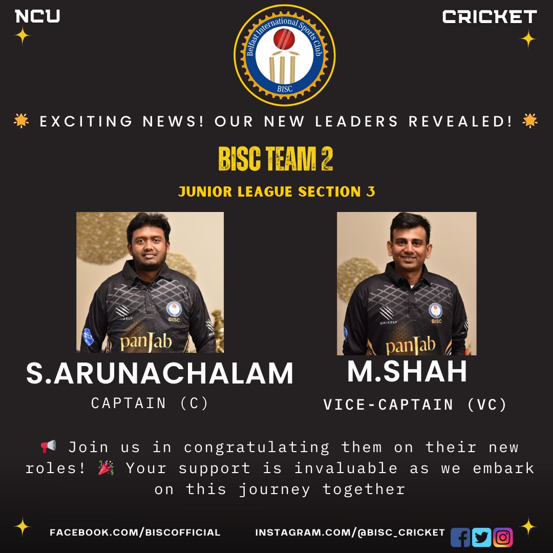 BISC - 🏏 BISC Cricket Team 2025 Season📢 Announcement 🏏 🏏... | Facebook