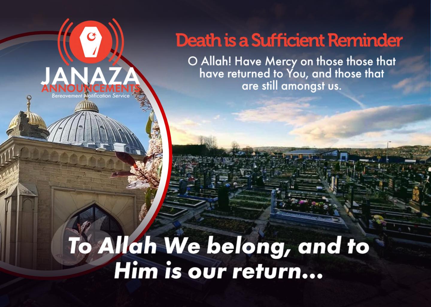 // Verily we belong to Allah & to... - Janaza Announcements | Facebook