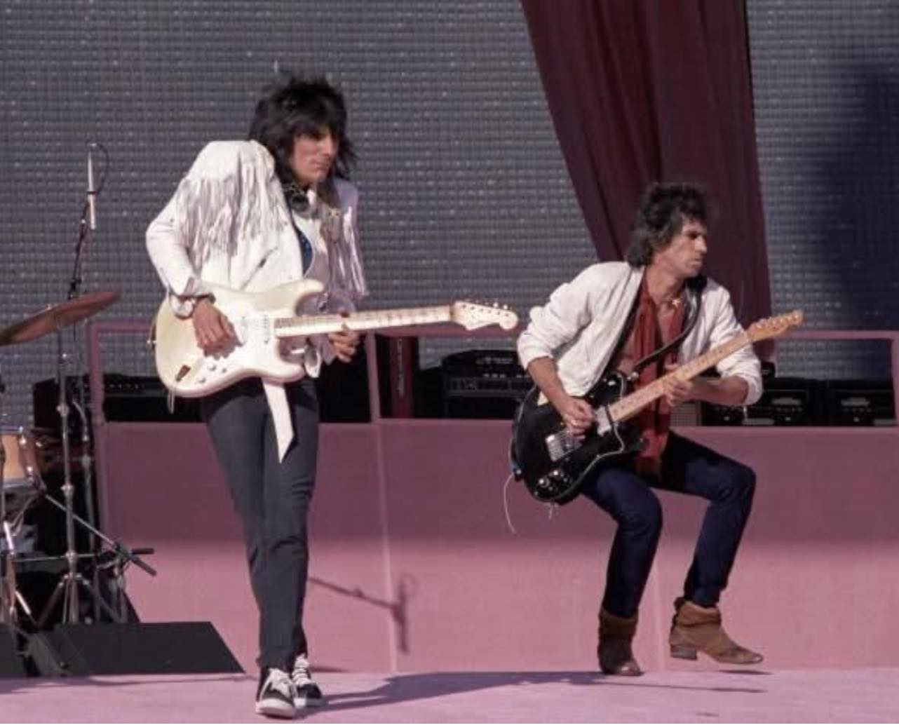 Ronnie Wood and Keith Richards weaving through the set. 1981 U.S.