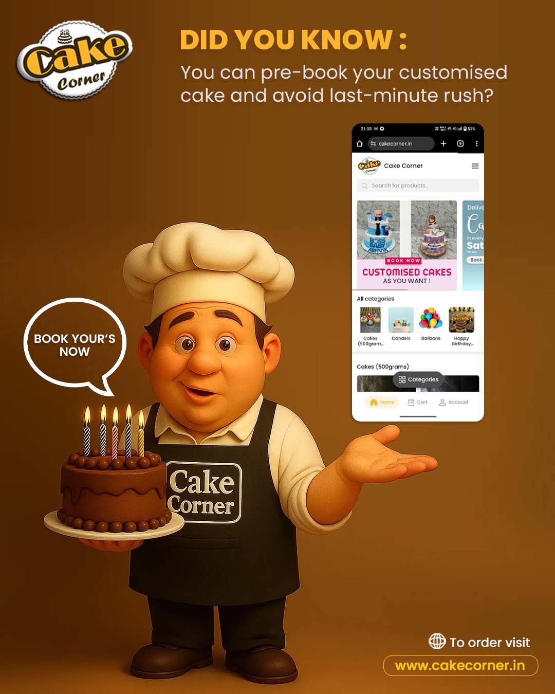 cakecorner.in - DID YOU KNOW?🎂 You can pre-book your customised cake ...