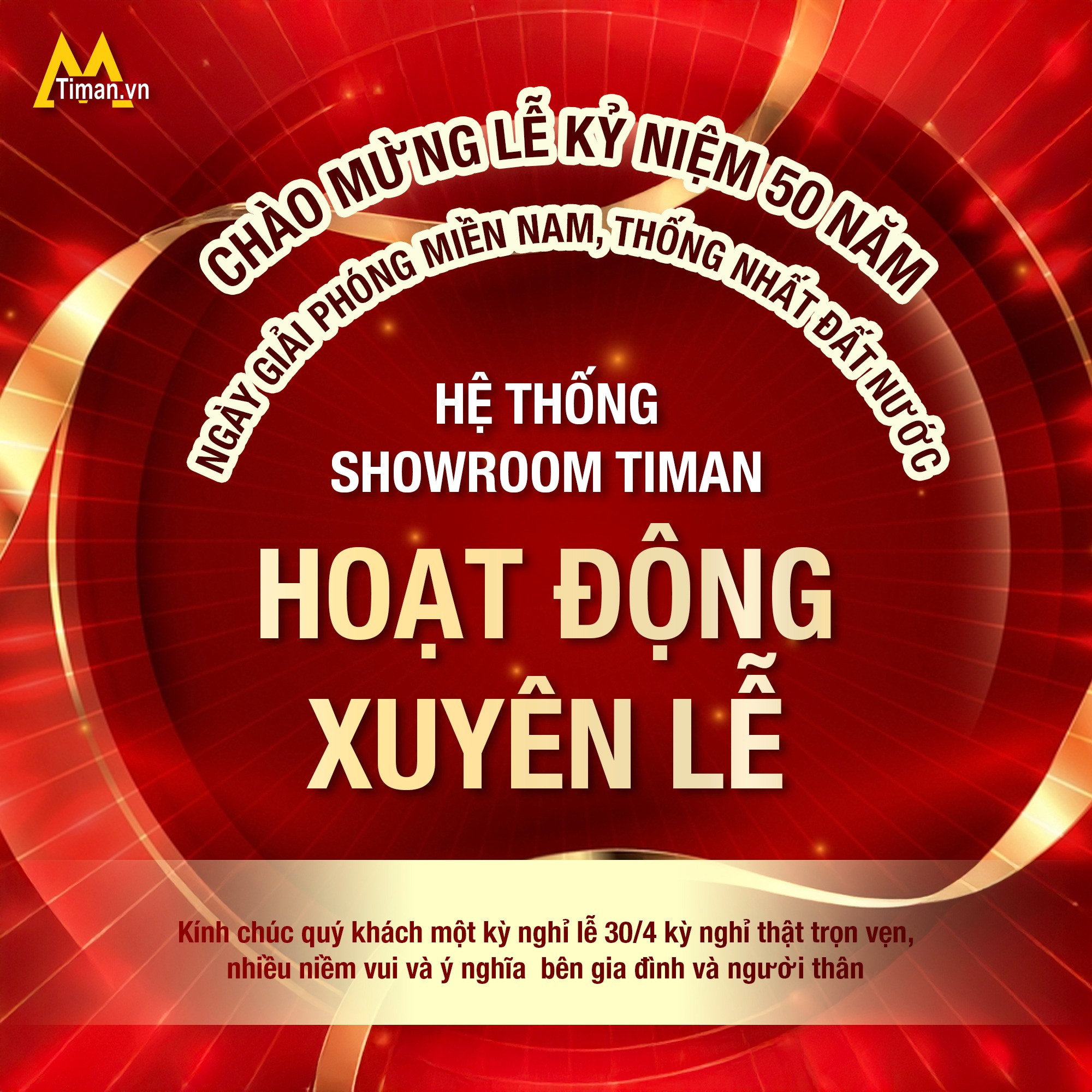 TIMAN.vn - 📢THÔNG BÁO: TIMAN MỞ CỬA XUYÊN LỄ 30/4 - 1/5... | Facebook