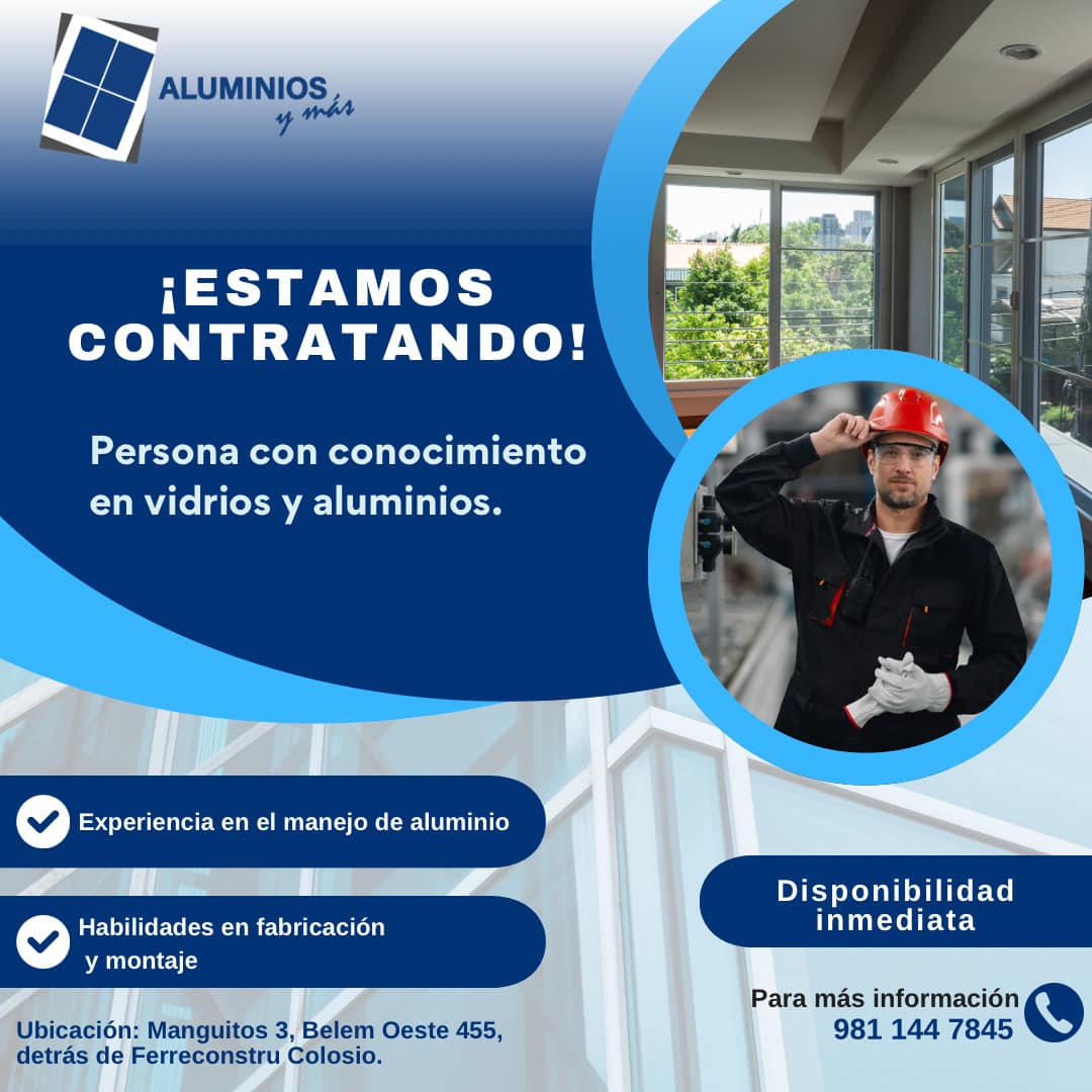 Aluminios - En Aluminio y Más estamos en busca de persona con ...