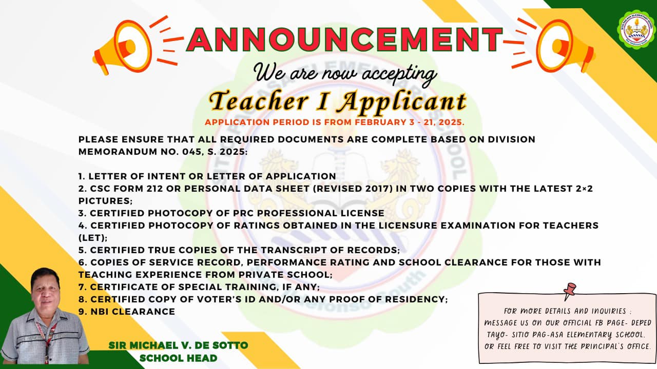DepEd - CALL FOR TEACHER I APPLICANTS ‼️ Come, and be part of the DepEd ...