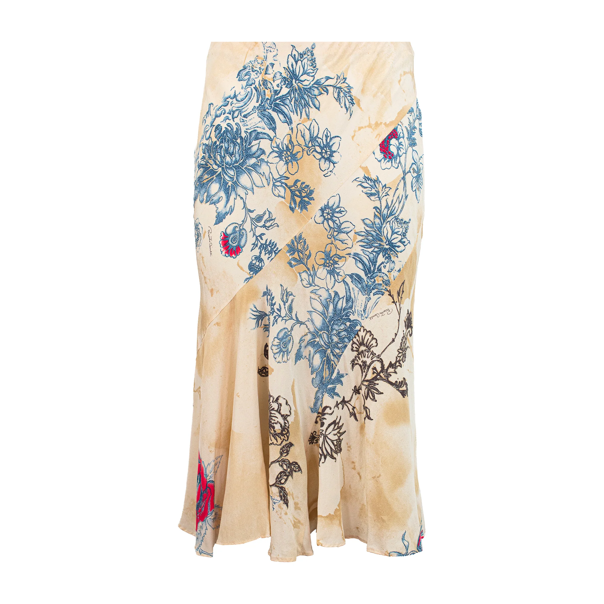 スカート Roberto cavalli vintage lilac skirt Roberto Cavalli Vintage Campaign SS 2003 Tattoo Multicolored Silk