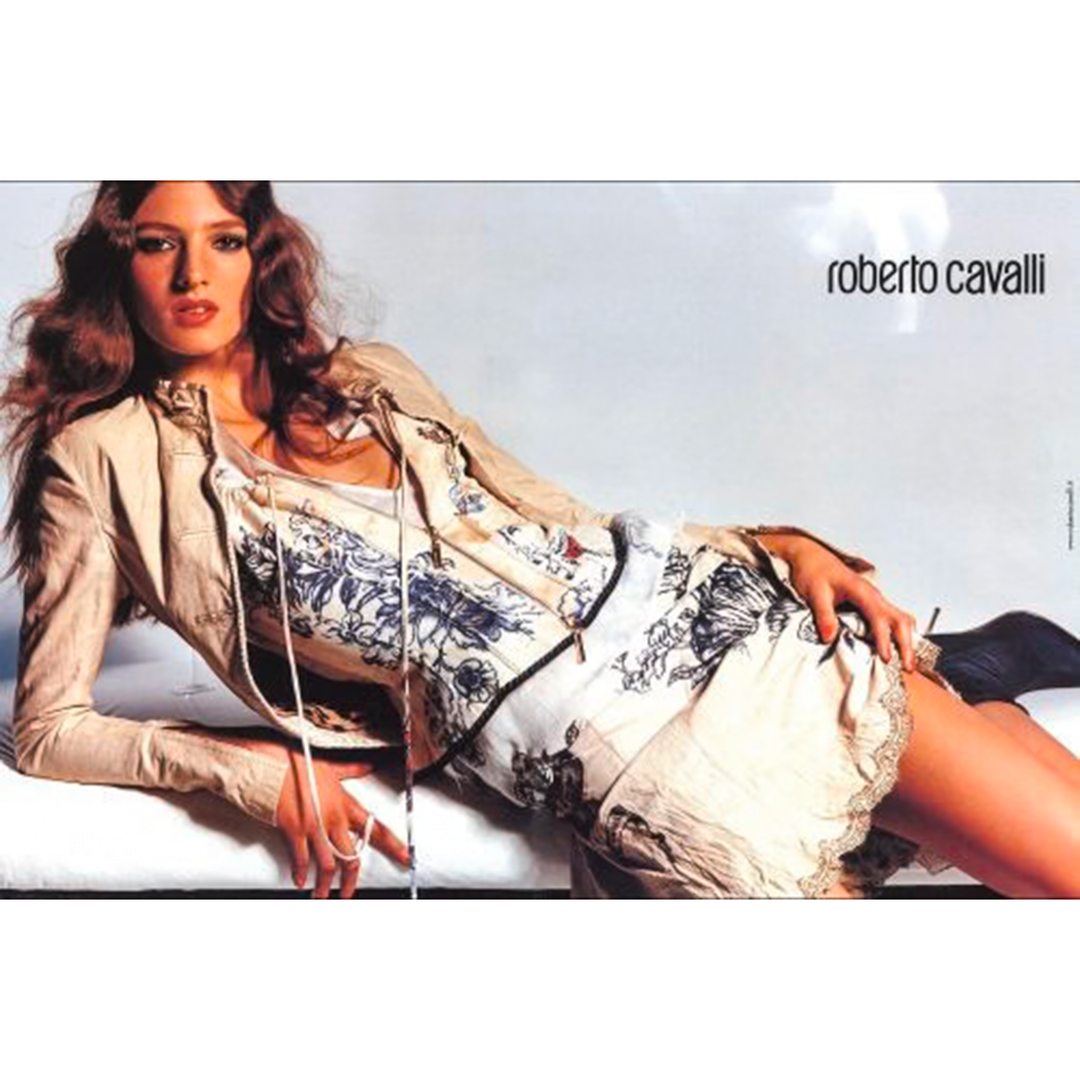 Roberto Cavalli Vintage Campaign SS 2003 Tattoo Multicolored Silk