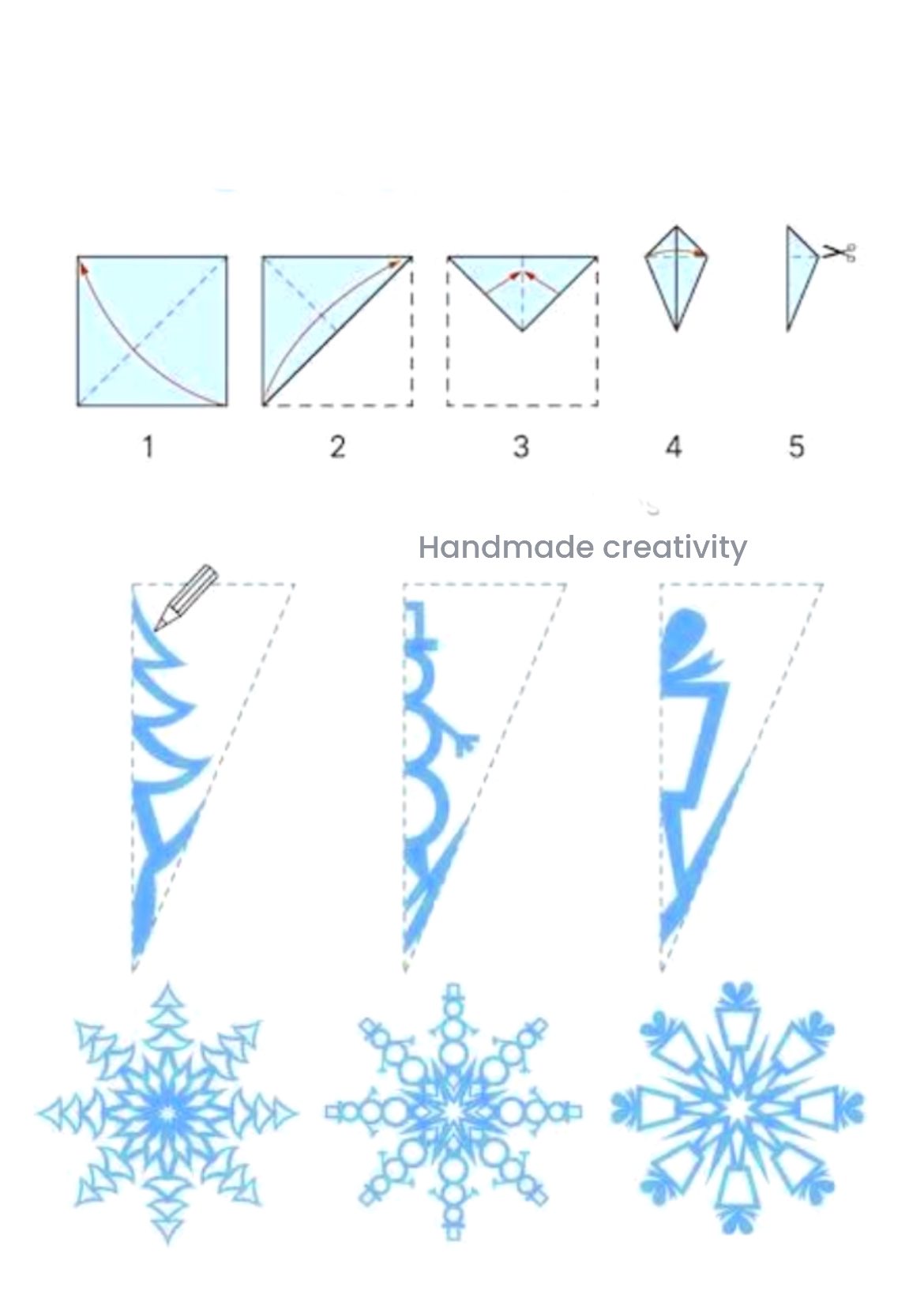 Handmade - How to make paper Snowflakes step by step 👌 ️ ️ # ...