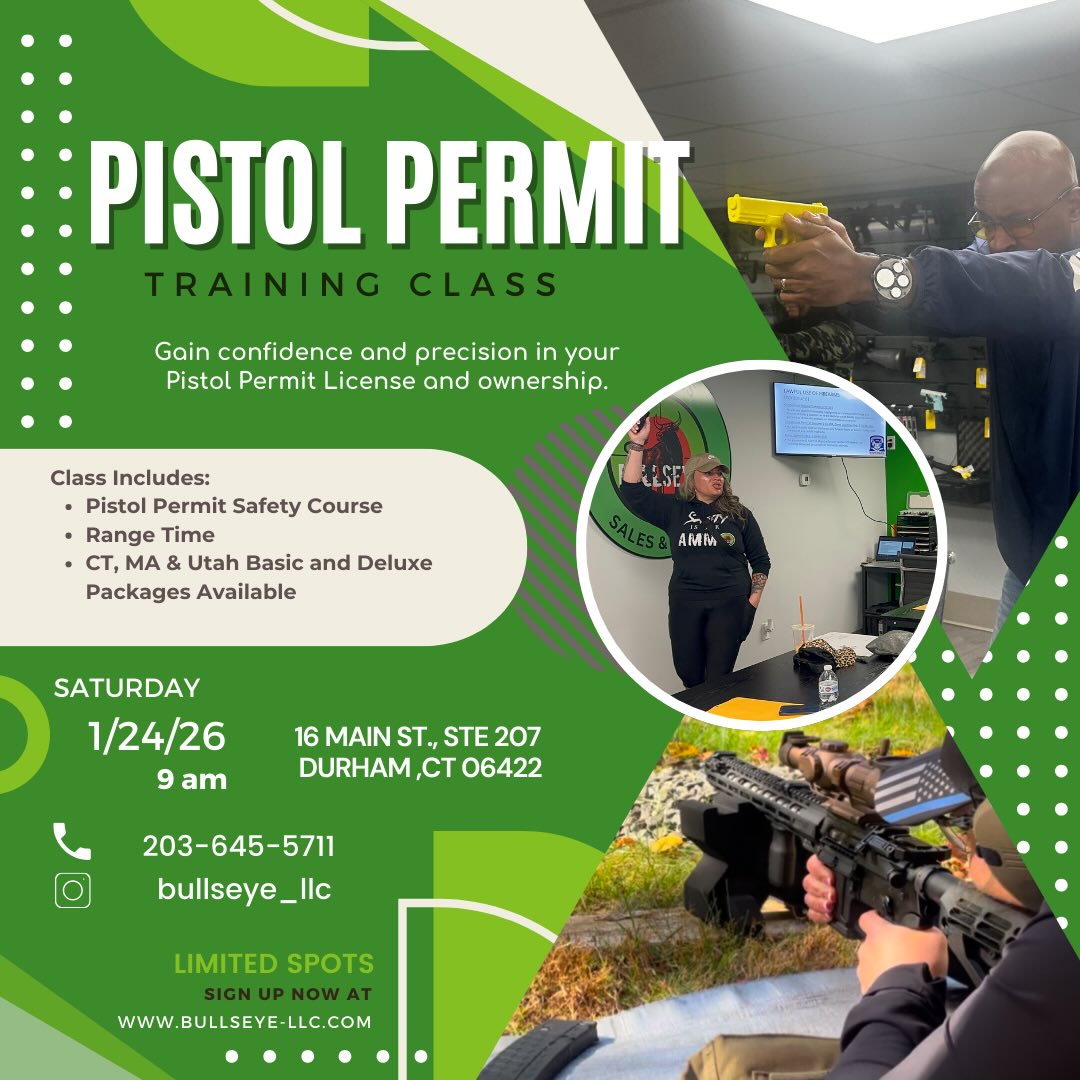 bullseye_llc - PISTOL PERMIT TRAINING CLASS – JAN 24, 2026 🔥 Take ...