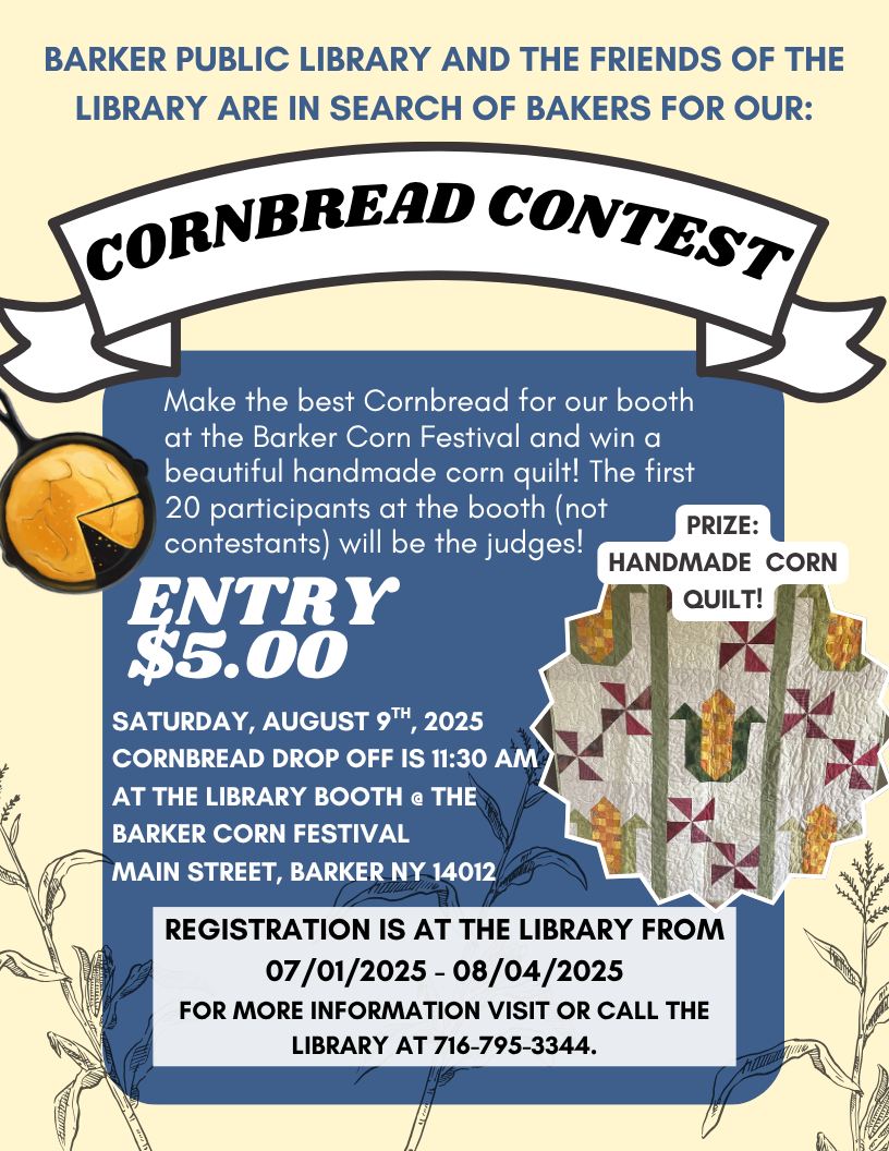 Are you known for your cornbread??... - Barker Public Library | Facebook