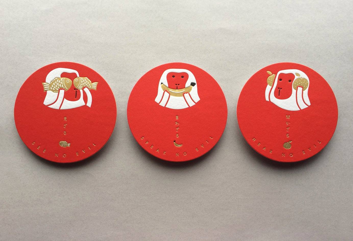 F a c t o r y 1 2 - 【3 WISE MONKEYS 元氣三猿 紙杯墊(3入) 】240元/份 杯墊上的三隻猴子典故是 ...