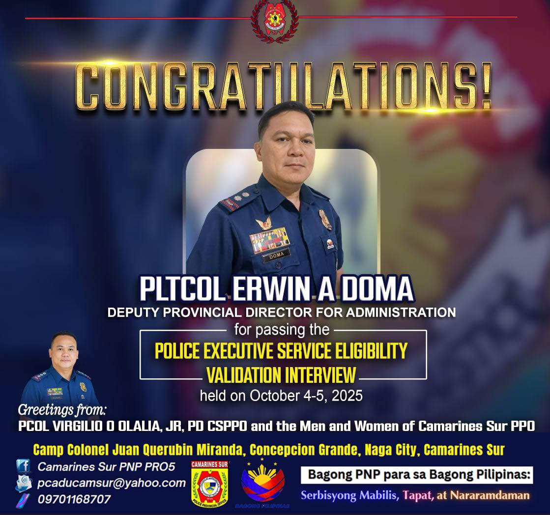 Camarines - Congratulations!!! PLTCOL ERWIN A DOMA Deputy Provincial ...