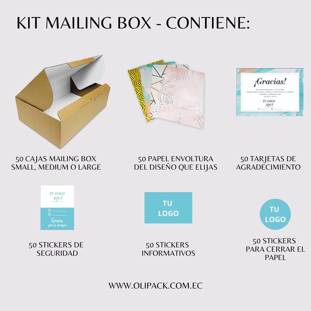 OLIPACK S.A - Kit mailing box en distintos tamaños: small,...