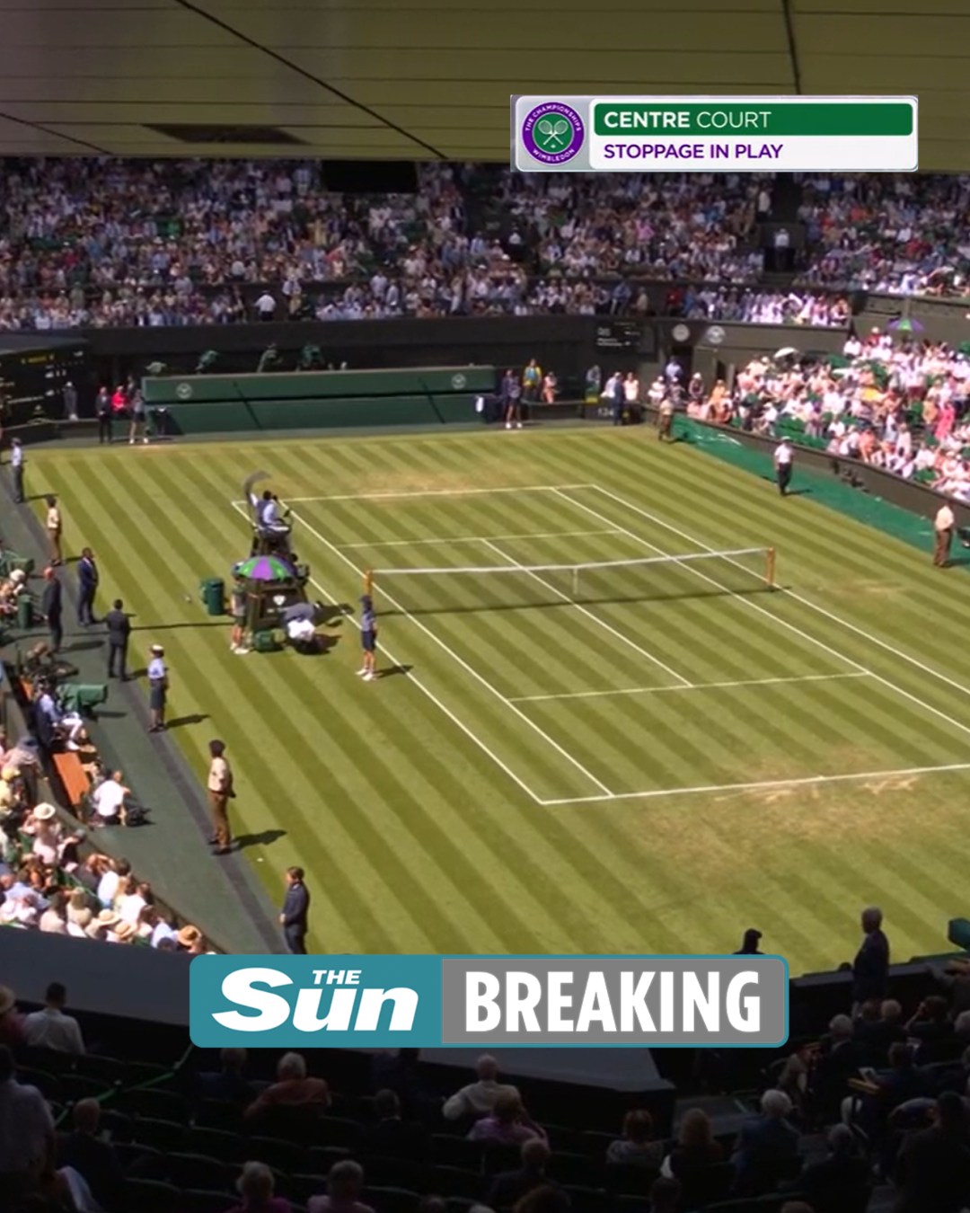 Sun - BREAKING: Wimbledon match suspended as emergency situation ...