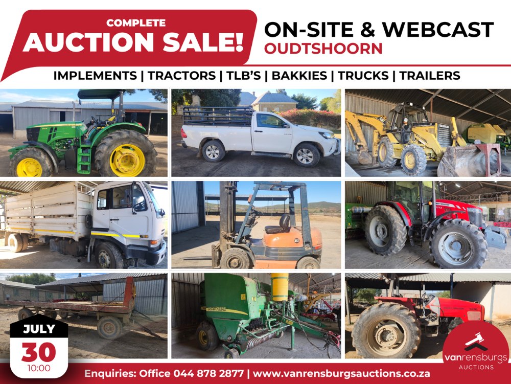 Oudtshoorn - ADVERTISEMENT - Auction alert! Join Van Rensburgs Auctions ...