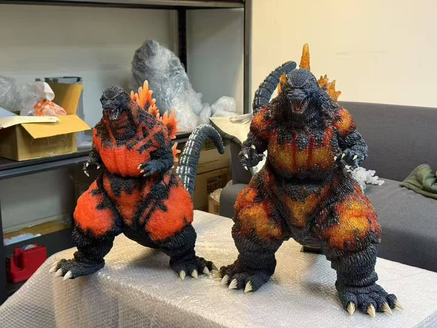 Comparison of X-Plus Gigantic and Omega Beast Burning Godzilla 1995