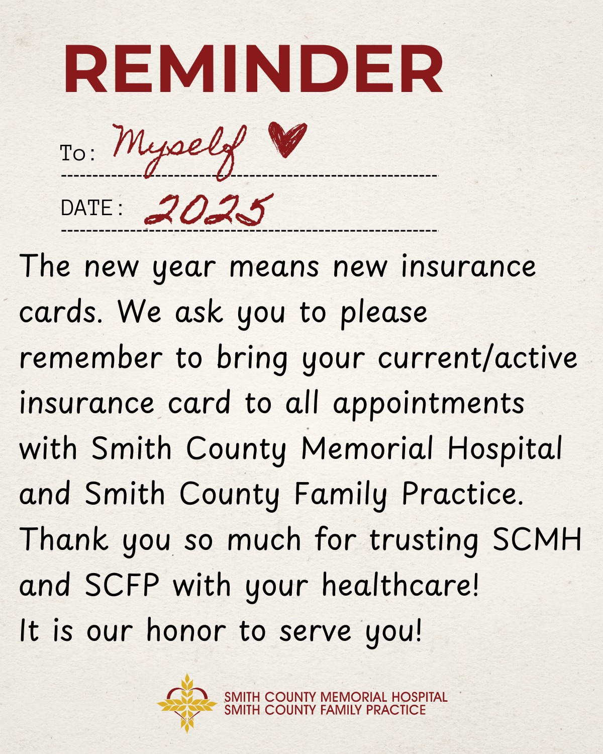 💳 The new year means new insurance cards! As a reminder, we require a ...