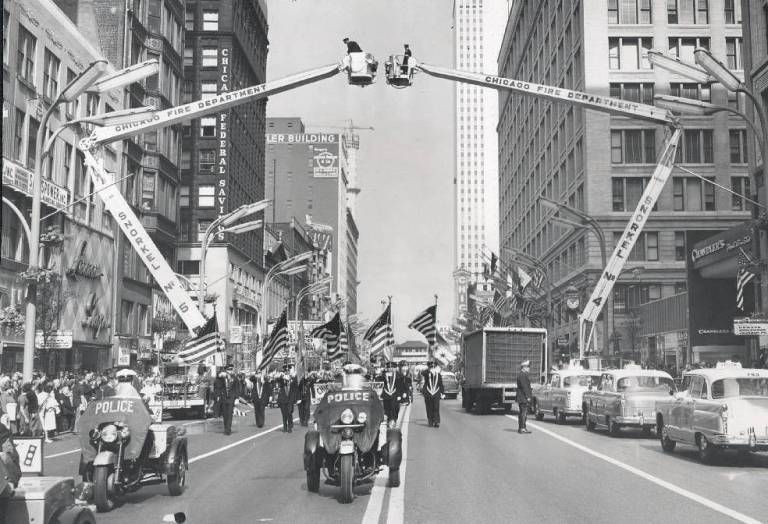Original - Fire Prevention Parade in 1961 on State Street. Fire ...