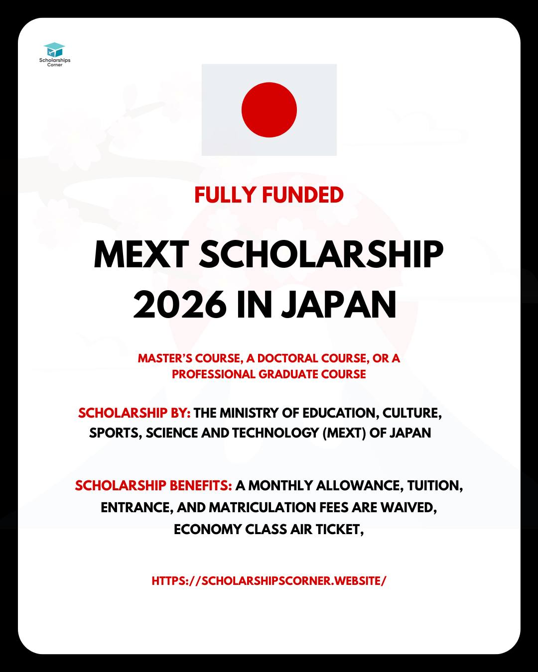 Scholarships - FULLY FUNDED - MEXT Scholarship 2026 in Japan ...