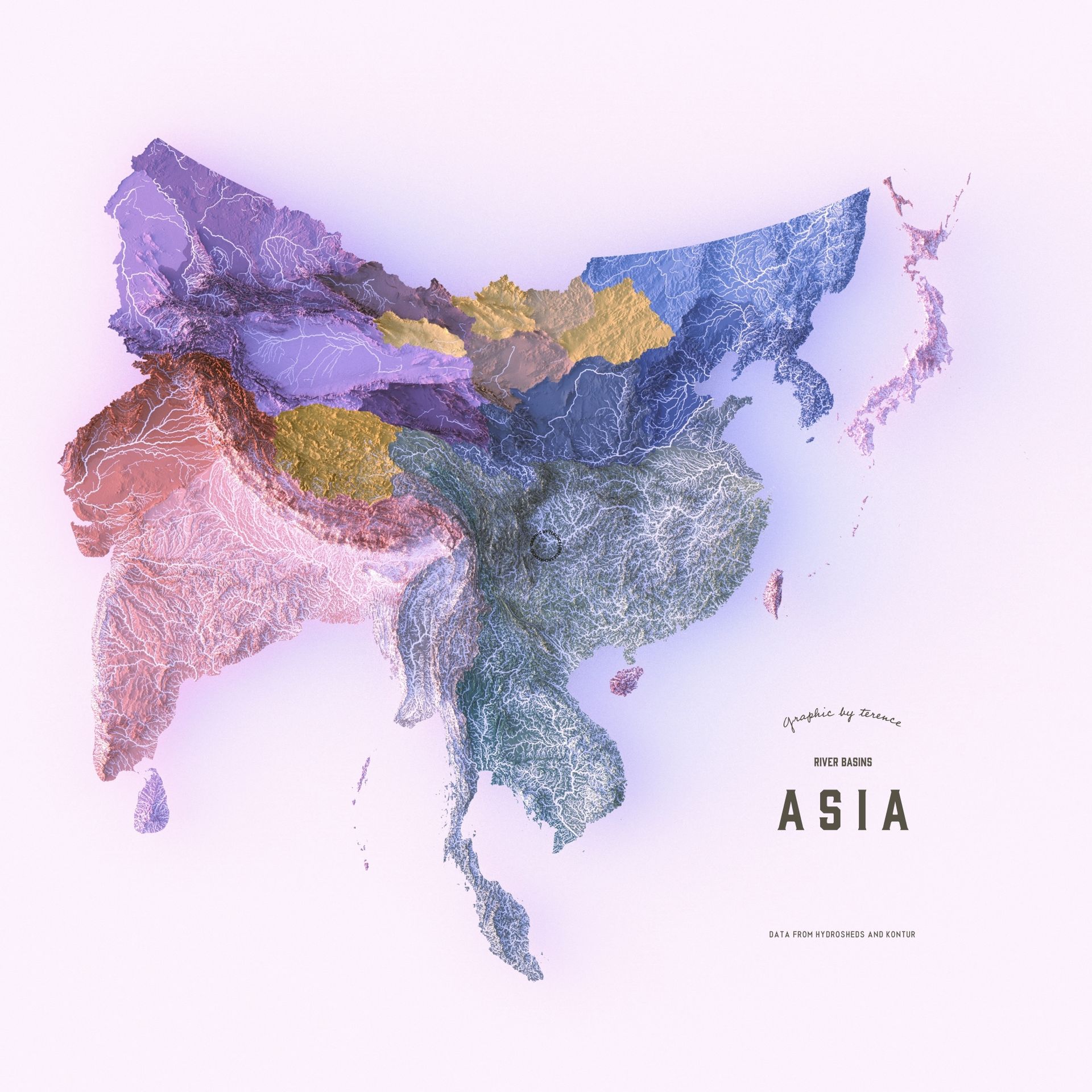 River basins of Asia visualized by... - Simon shows you maps | Facebook
