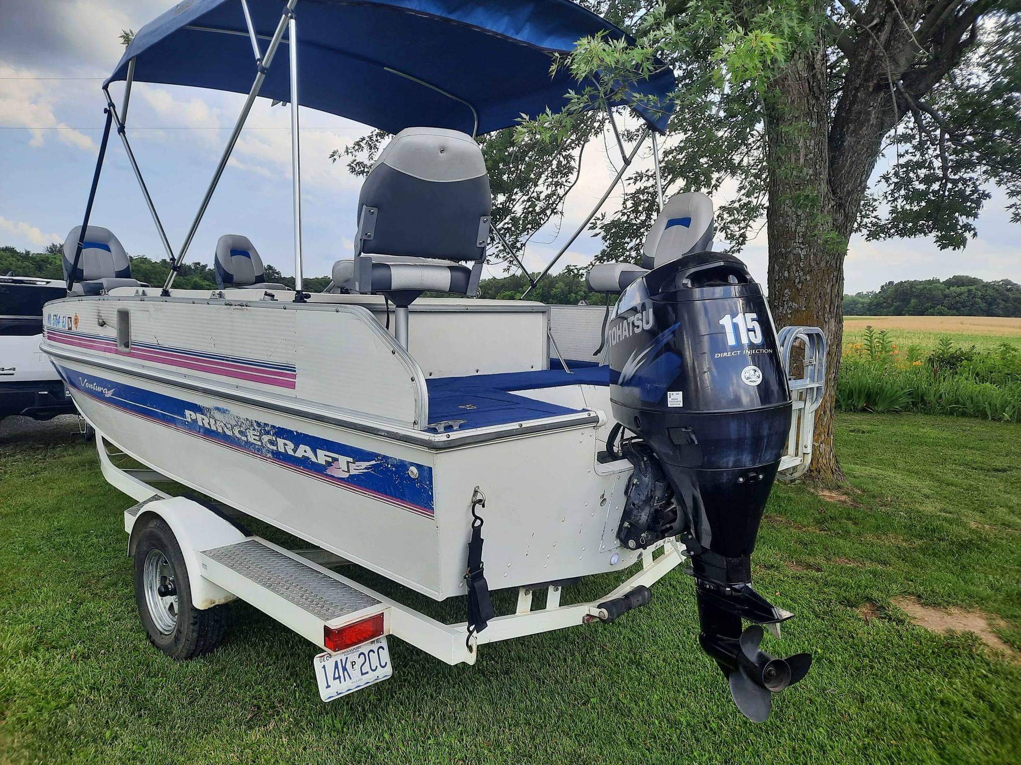 96 Princecraft Ventura 19 ft deckboat with 96 Lifetime trailer and 2018 ...