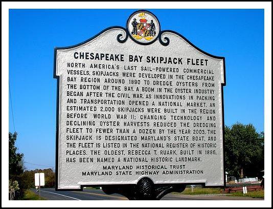Skipjack - Photo of Md. Historical trust road sign highlighting the ...