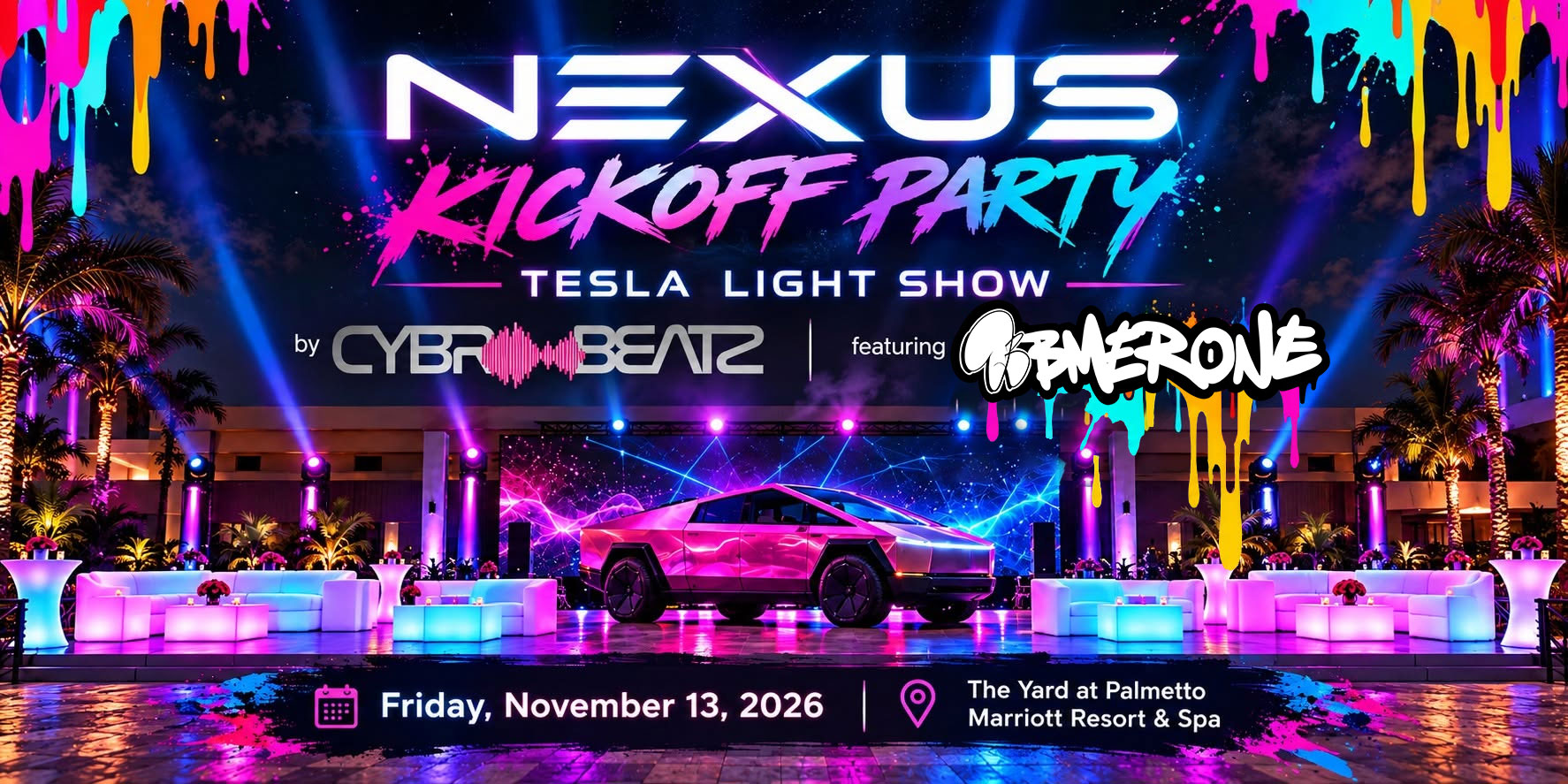 Tesla Light Show by CyberBeatz + KBMERONE LIVE Art in Motion CYBERTRUCK ...