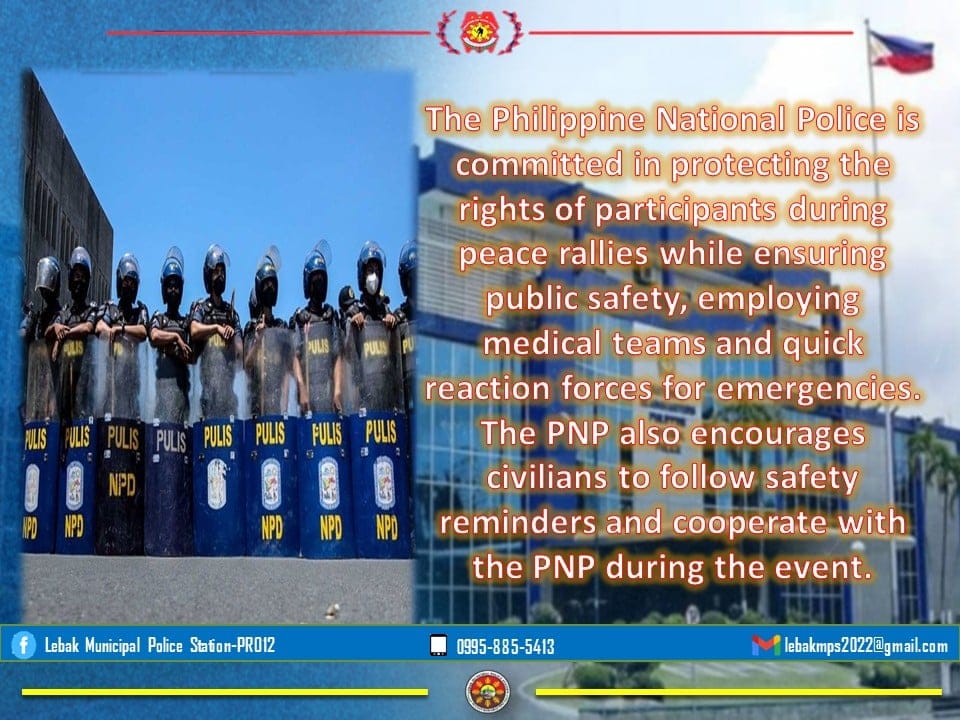 Lebak - The Philippine National Police is committed in protecting the ...