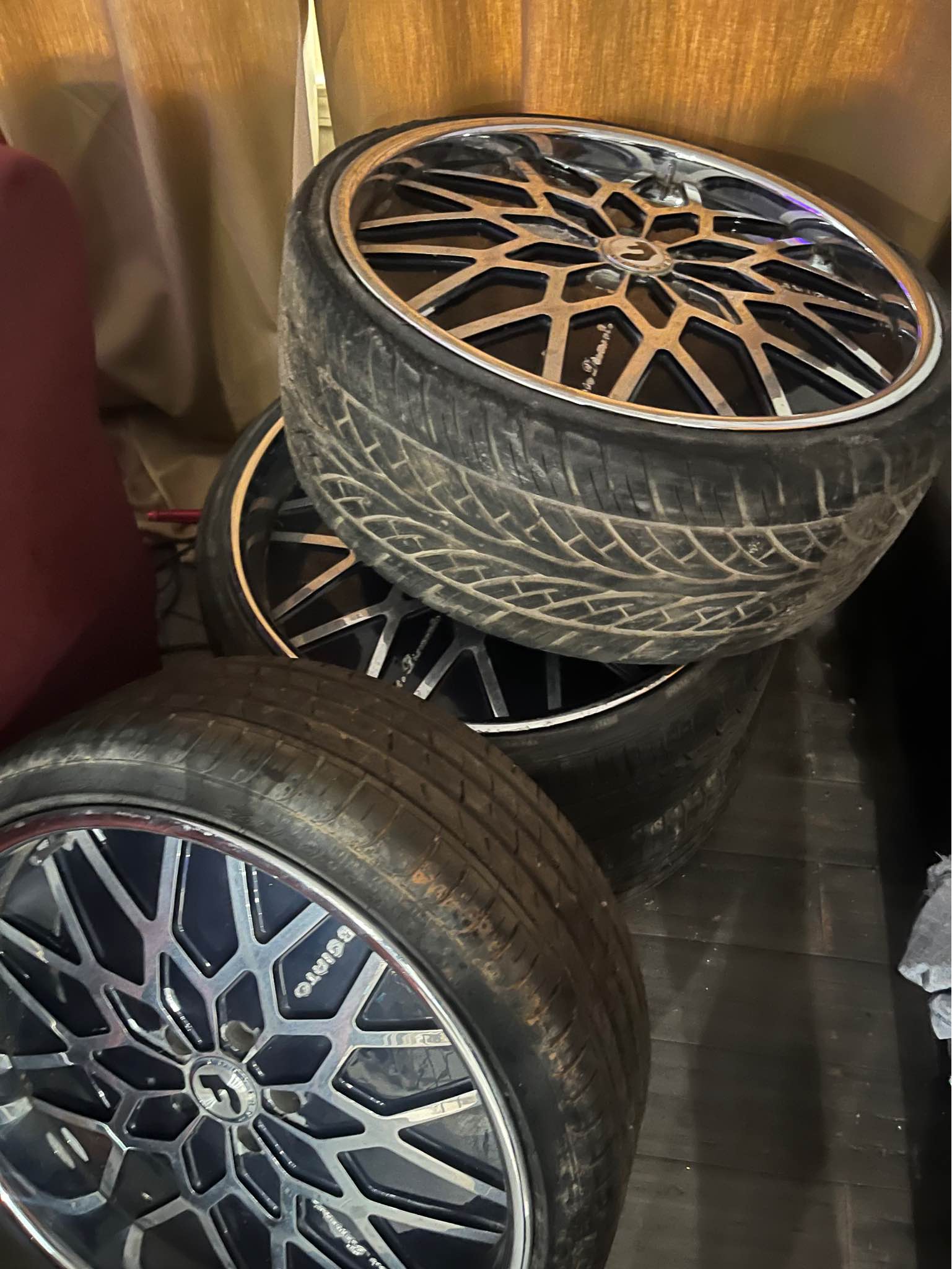 22 inch offset staggered Forgiato rims and tires - Car Wheels, Tires ...