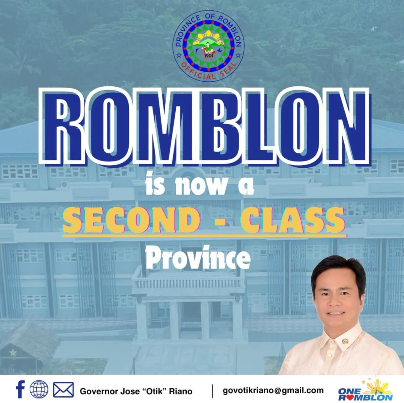 𝐑𝐎𝐌𝐁𝐋𝐎𝐍 𝐏𝐑𝐎𝐕𝐈𝐍𝐂𝐄 𝐍𝐎𝐖 𝐀... - Governor Jose 