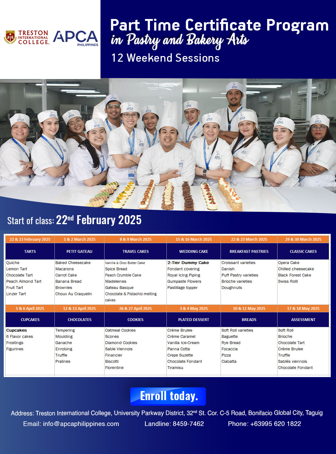 APCA Philippines - 12-Weekend Part time Certificate Program in Pastry ...