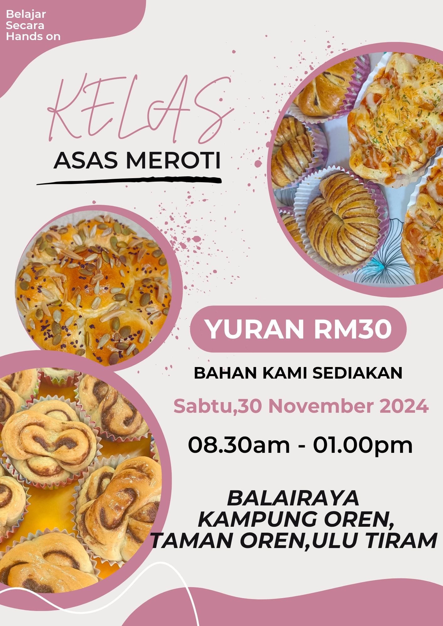 Kelas - *KELAS ROTI* 5 JENIS ROTI 🥜BUN KACANG MERAH 🍘BUN ULAT 🌭BUN ...
