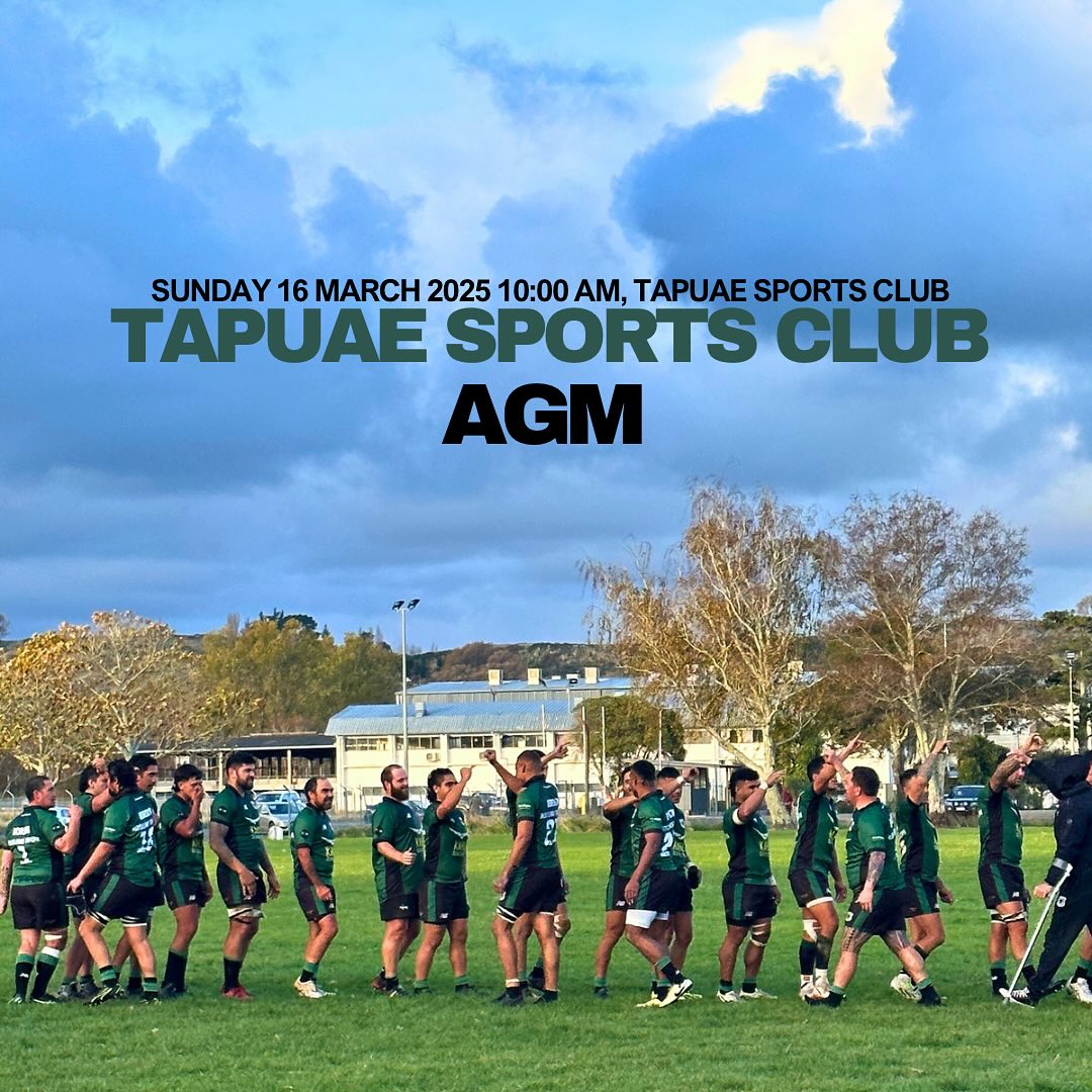 // TAPUAE SPORTS CLUB AGM // 10:00... - Tapuae Sports Club | Facebook