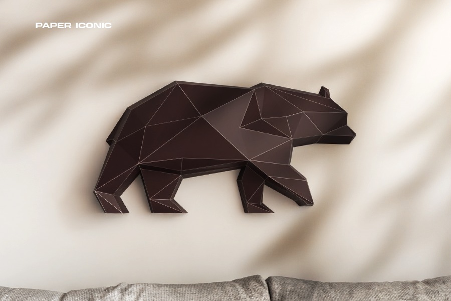 Paper - Get this FREE Papercraft Bear Wall Sculpture! Download PDF, PDO ...