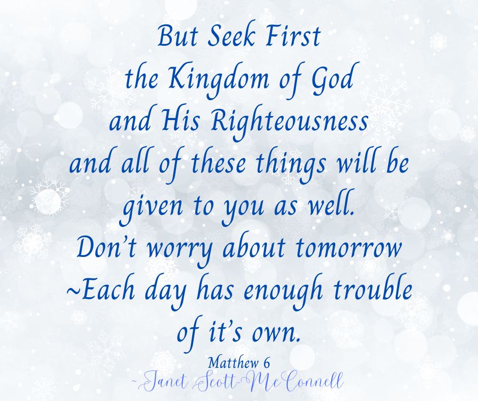Chocolate and God - Janet Scott - Matthew 6:30-34, “If this is how 