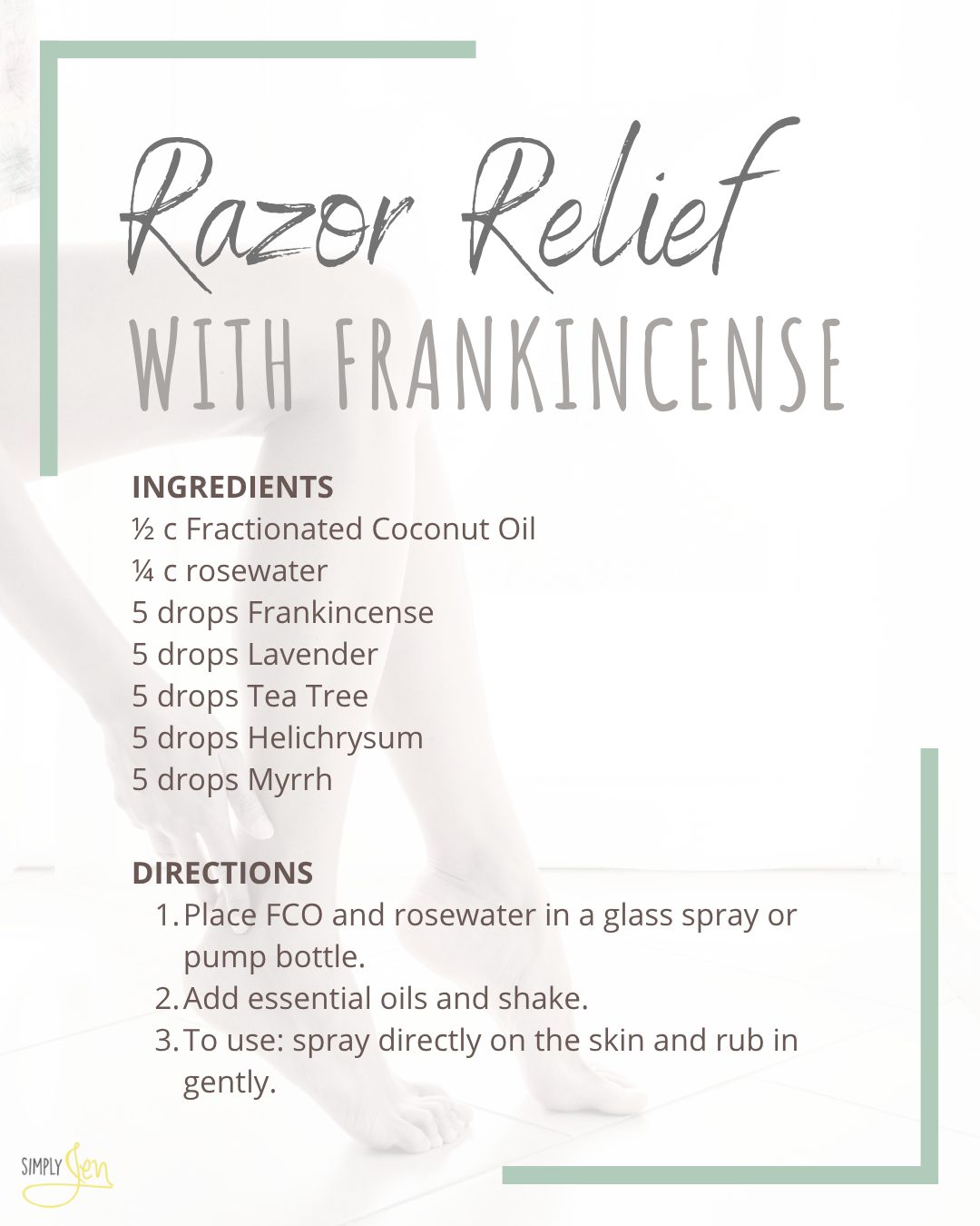 Simply Jen - 🪒🌿 DIY Razor Relief with Frankincense 🌿🪒 Say... | Facebook