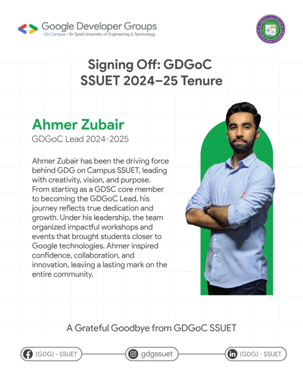🌟 Signing Off: A... - Google Developer Student Club - SSUET | Facebook
