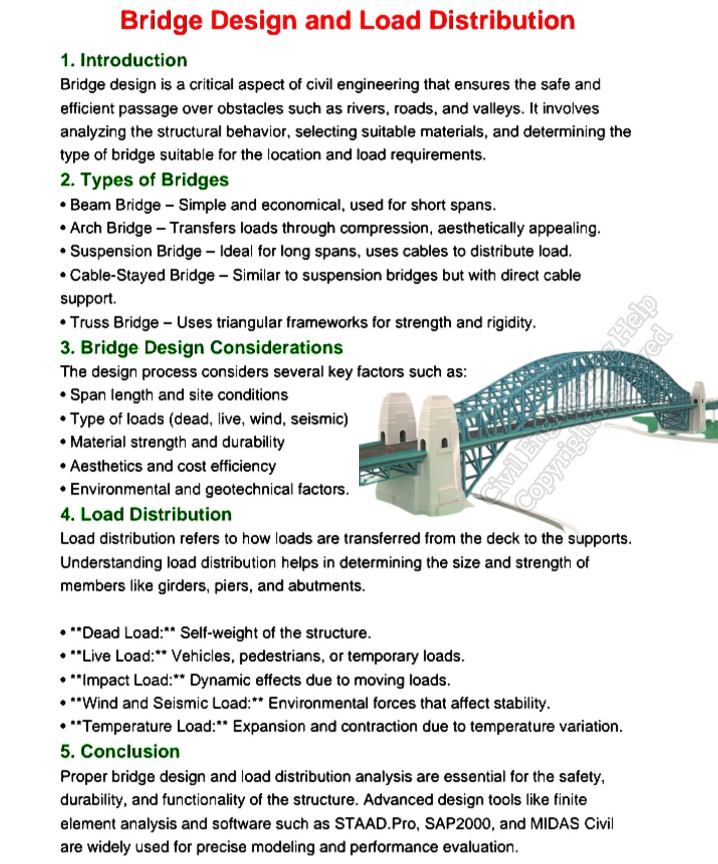 Civil - Bridge Design and Load Distribution Bridge design is a critical ...