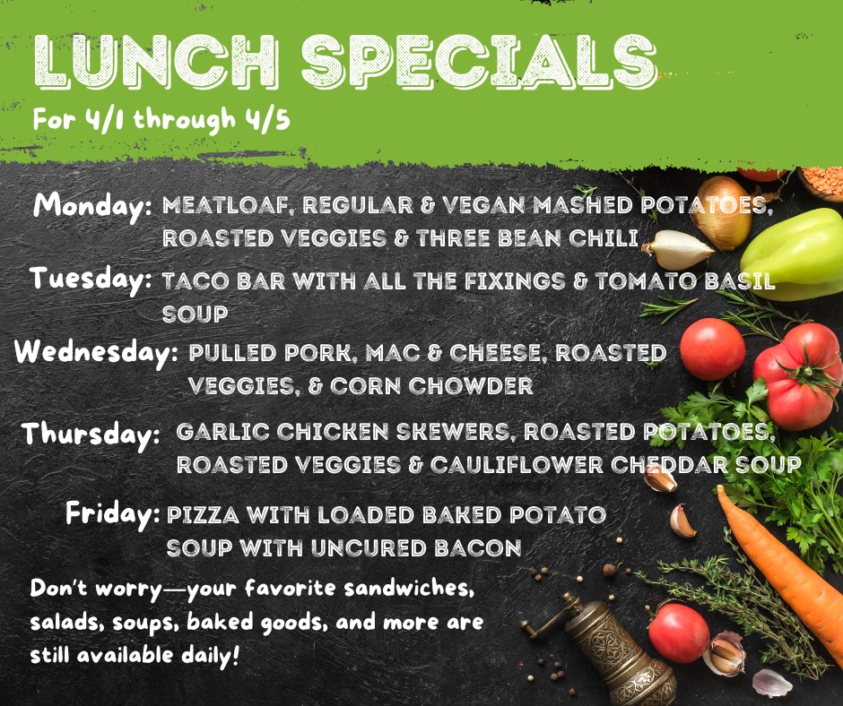 Full menu for the week including... - Springfield Food Co-op