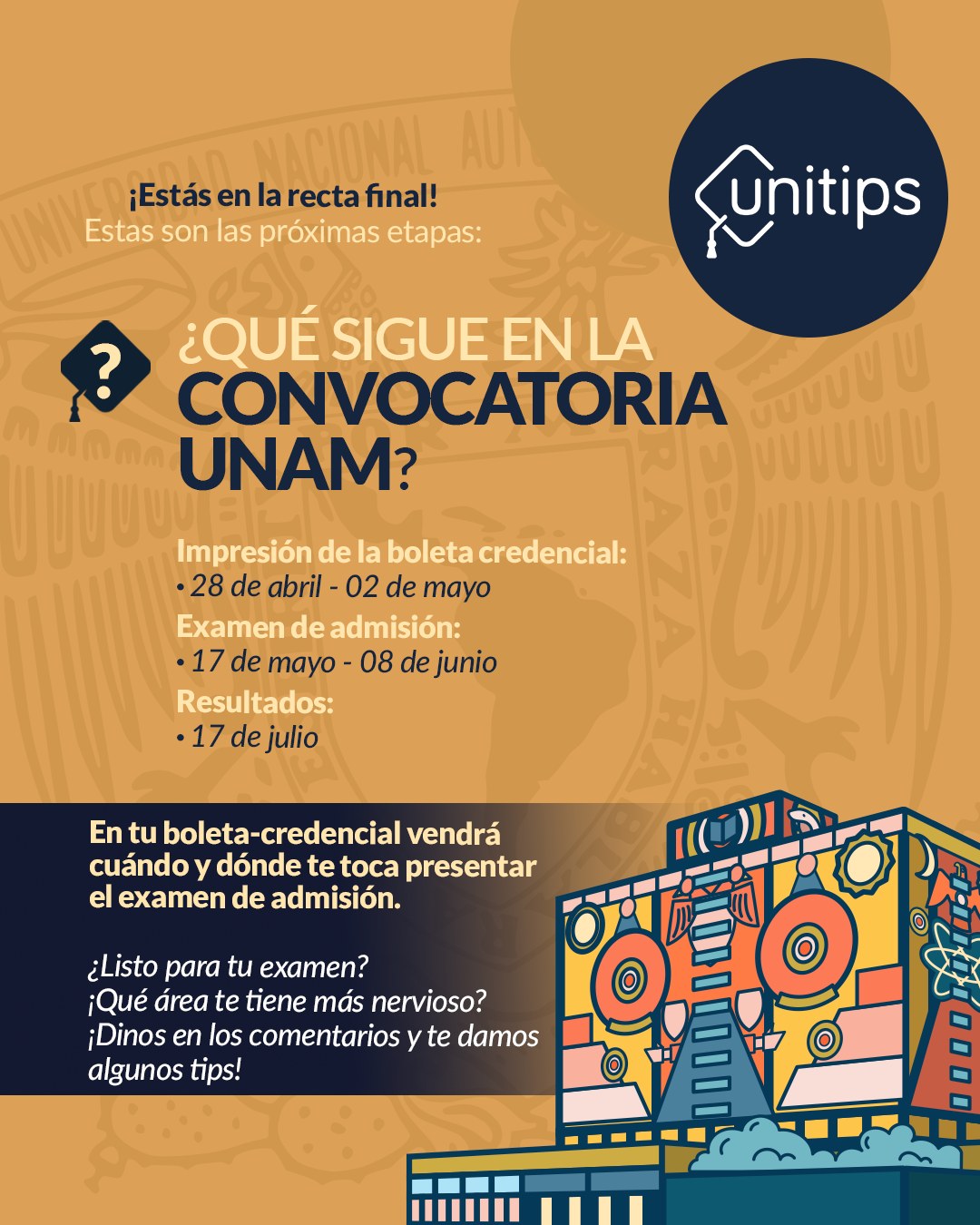 Unitips - ⏳ Cada vez falta menos para el examen de la UNAM. No olvides ...