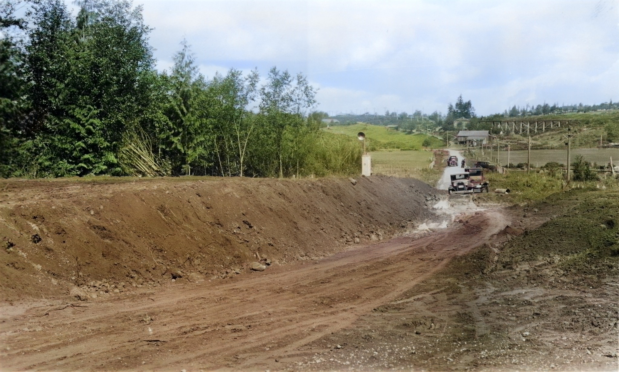 Enumclaw - Building the Kummer Bridge – When this colorized photo was ...