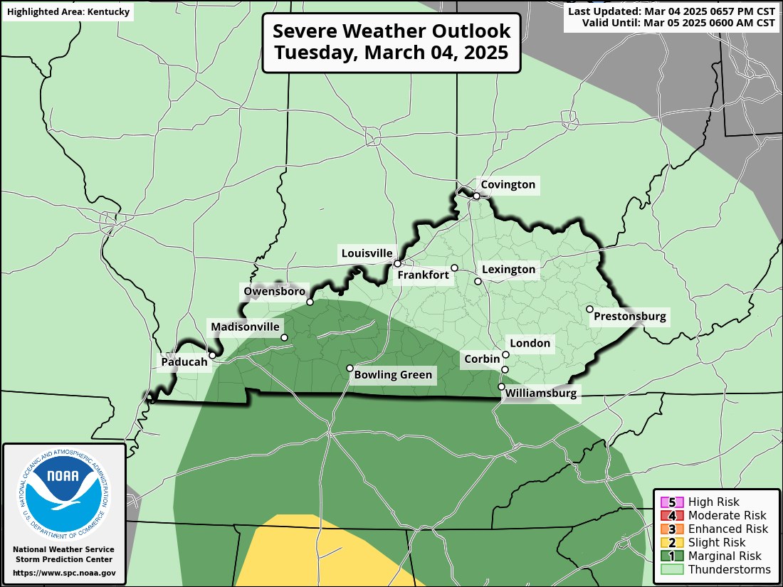 Ohio - The Storm Prediction Center continues the MARGINAL RISK of ...
