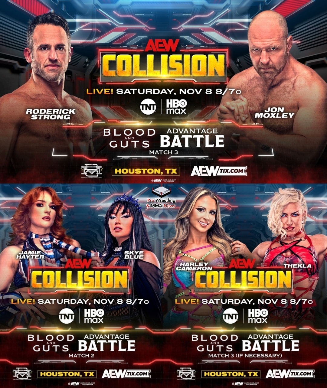 AEW & WWE Wrestling News! | Current card for today's #AEWCollision ...