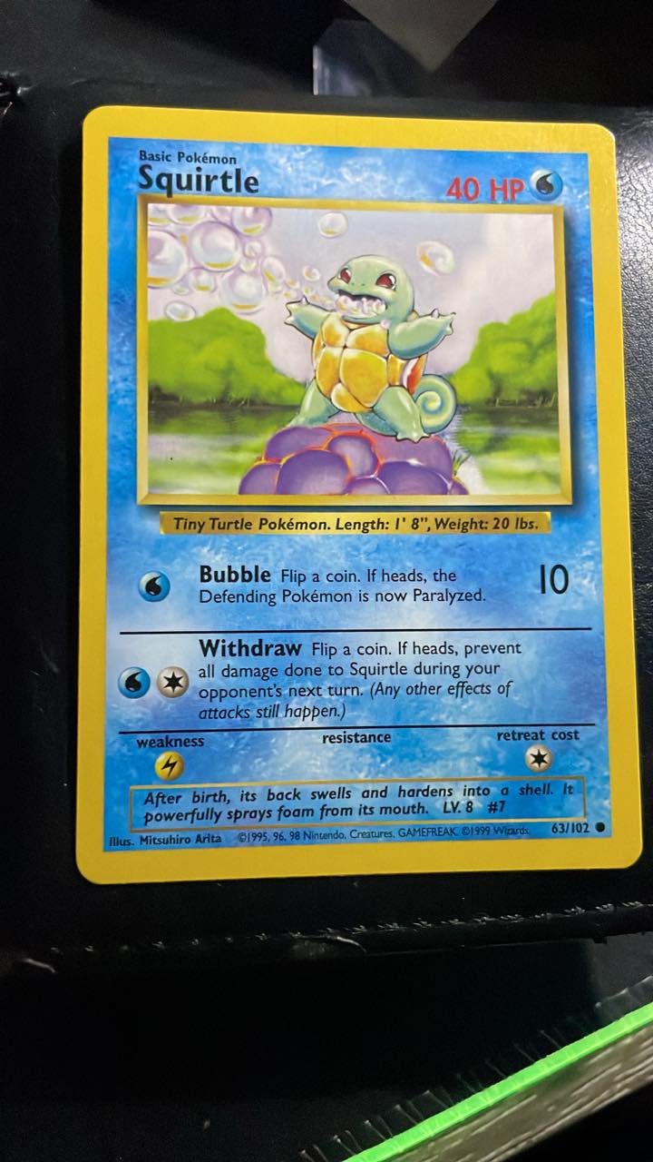 1995 squirtle pokemon card value 63 102 SQUIRTLE - Base Set -