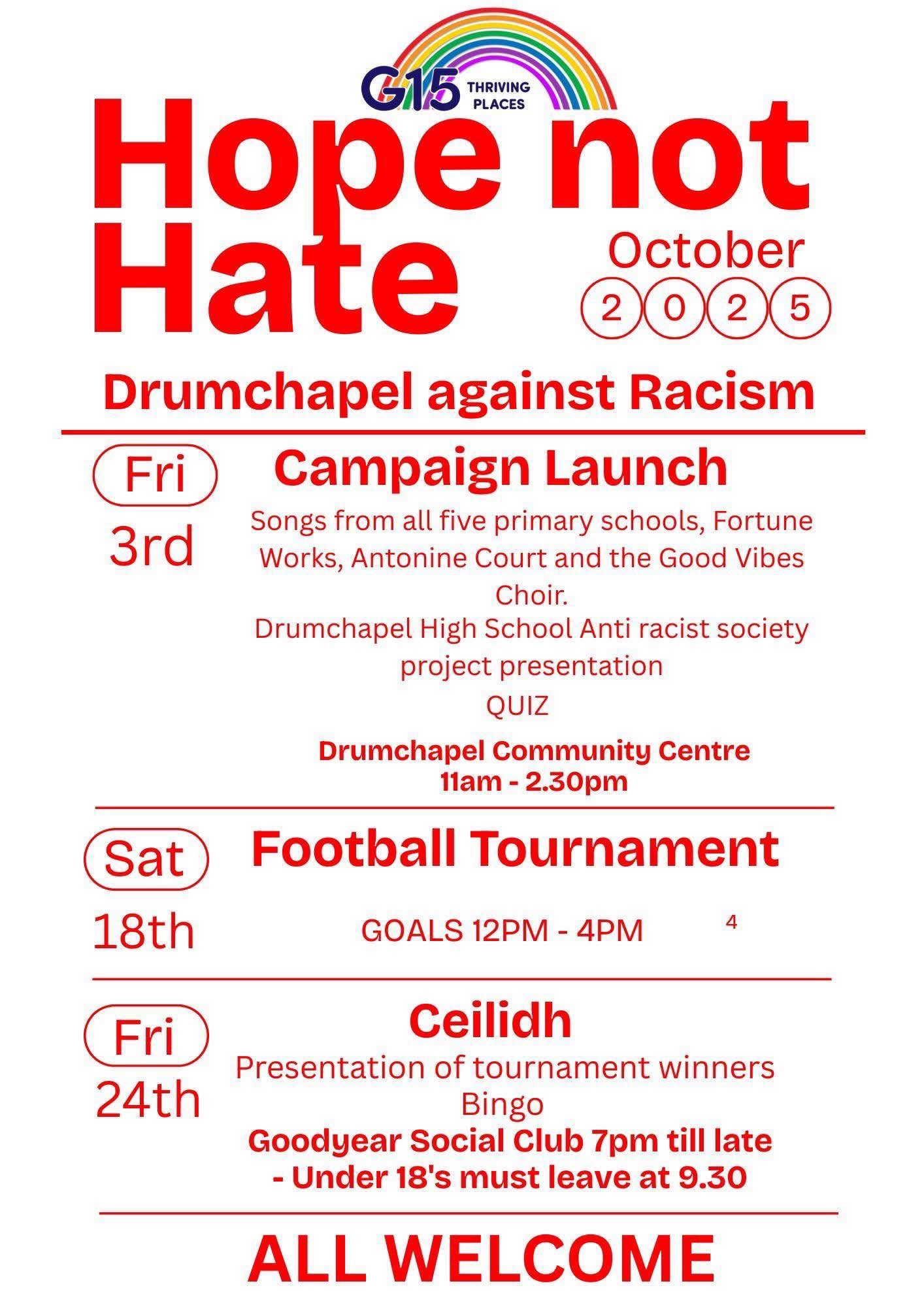 Our anti racism campaign launch is... - G15 Thriving Places | Facebook