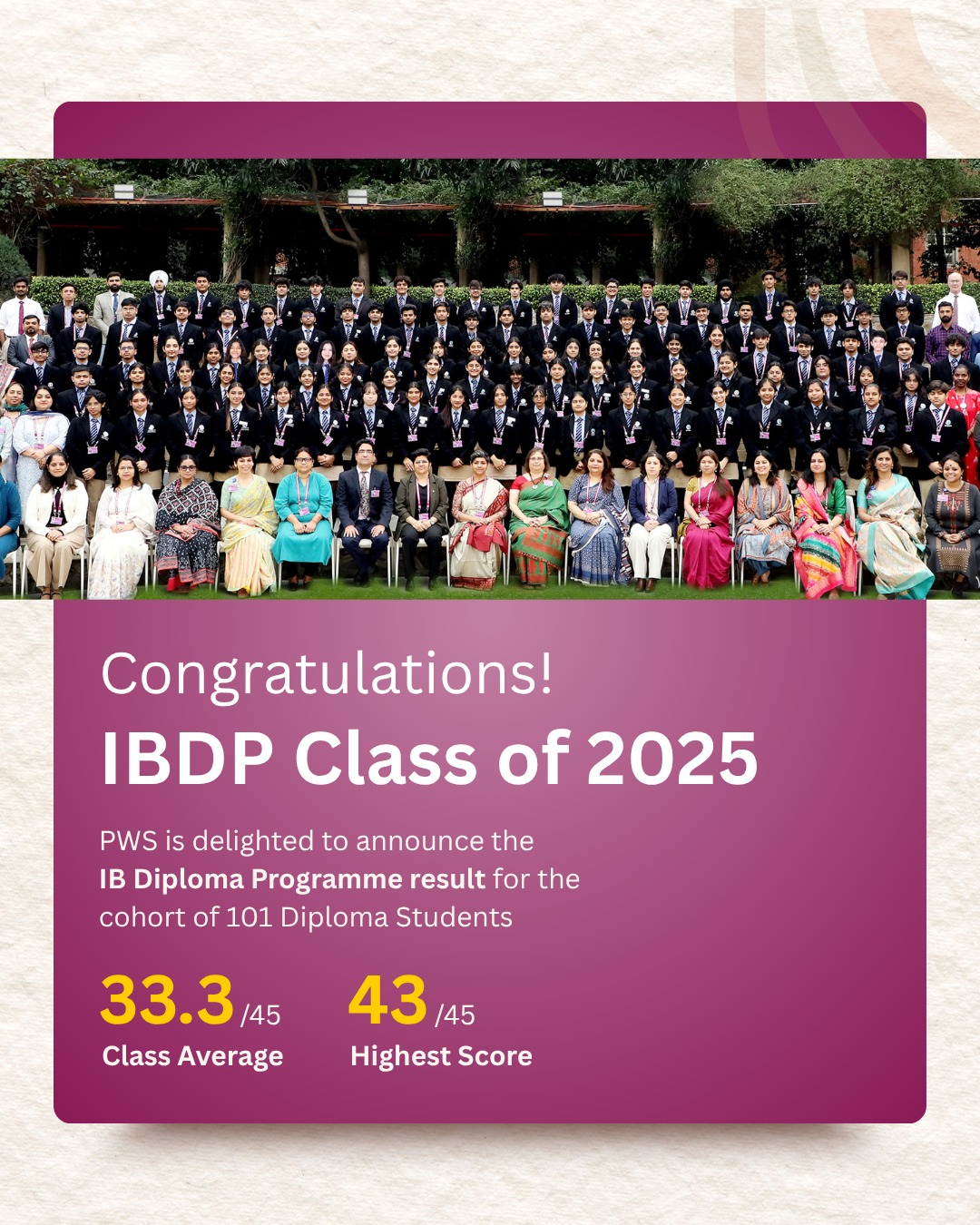 Pathways - IBDP Results 2025 Congratulations, Class of 101! We are ...